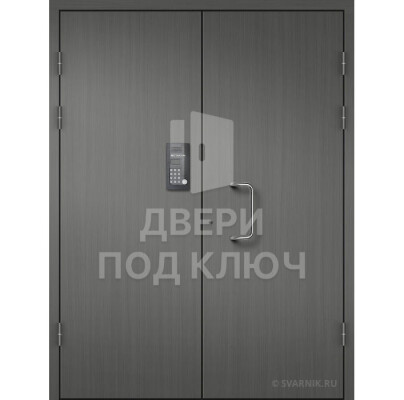 Двустворчатая дверь с отделкой светлым МДФ ДПК-13851
